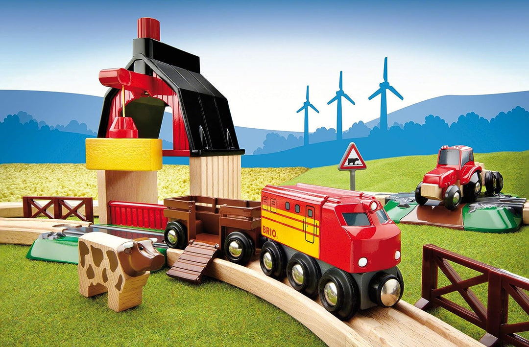 BRIO World Farm Train Set for Kids Age 3 Years Up - Compatible with all BRIO Railway Sets & Accessories