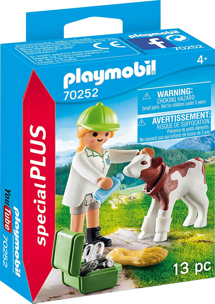 Playmobil Special Plus 70252 Veterinario con vitello e valigia da veterinario
