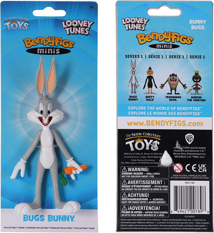 The Noble Collection Looney Tunes Mini Bendyfigs Bugs Bunny – 5,75 Zoll (14,5 cm) Nr