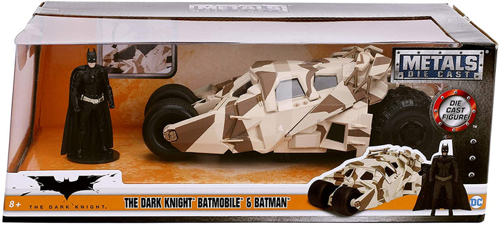 Jada Toys Tumbler Camo Batmobile Hochdetailliertes Modellauto im Maßstab 1:24 mit Batman-Figur, Cockpit und Türen zum Öffnen mit Rad