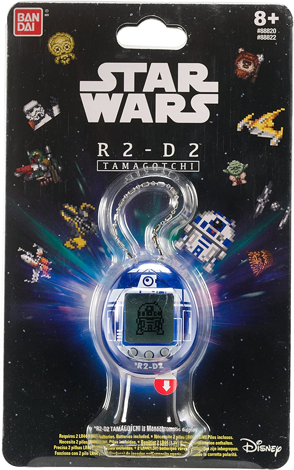 TAMAGOTCHI 88822 Star Wars R2D2 Virtual Pet Droid with Mini-Games, Animated Clip