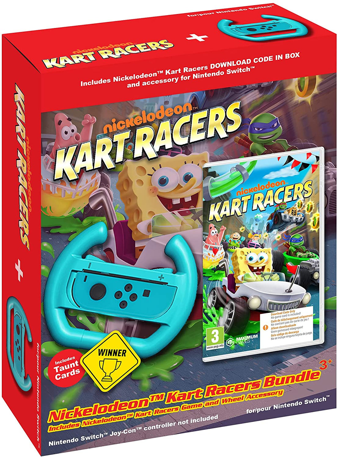 Nickelodeon Kart Racers Bundle + Lenkradzubehör Nintendo Switch-Spiel