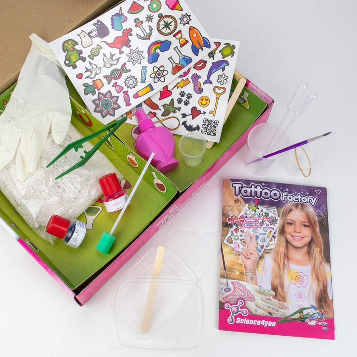Science 4 You - DOM Tattoo Factory Educational Science Kit for Girls Aged 8+