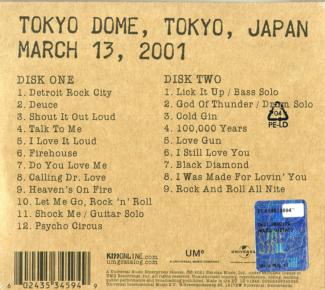 Kiss - Off The Soundboard: Tokyo Dome – Tokyo, Japan 3/13/2001 [Audio CD]