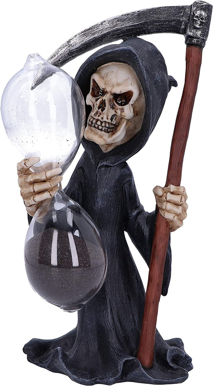 Nemesis Now Out of Time Sanduhr mit Cartoon-Sensenmann, 20,5 cm, Schwarz