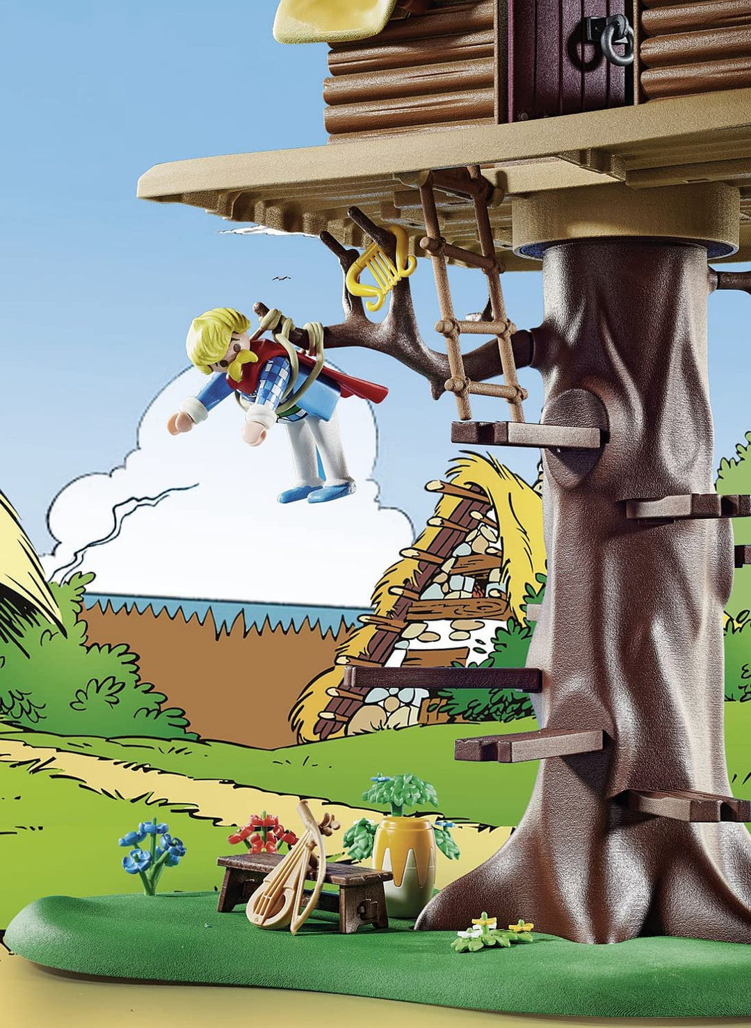 PLAYMOBIL Asterix 71016 Cacofonix mit Baumhaus, Spielzeug für Kinder ab 5 Jahren