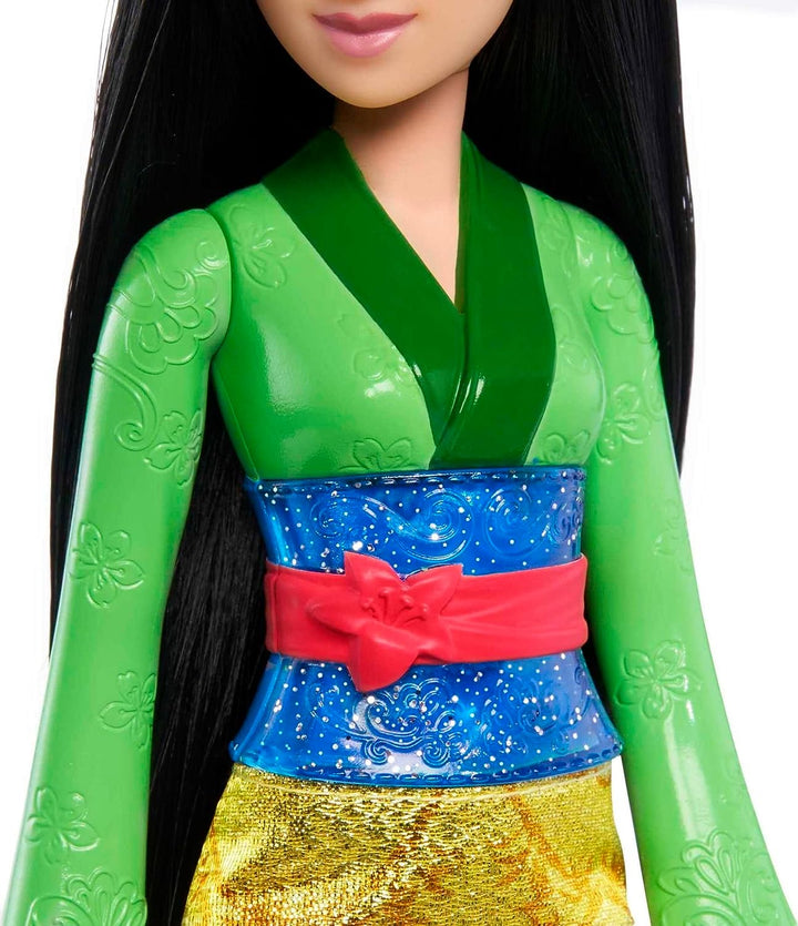 Disney Princess Toys, bewegliche Modepuppe Mulan mit glitzernder Kleidung und Zubehör