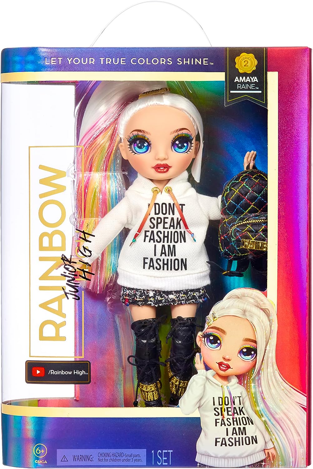 Rainbow High Junior High - AMAYA RAINE - 9"/23cm Rainbow Fashion Doll with Outfit and Accessories