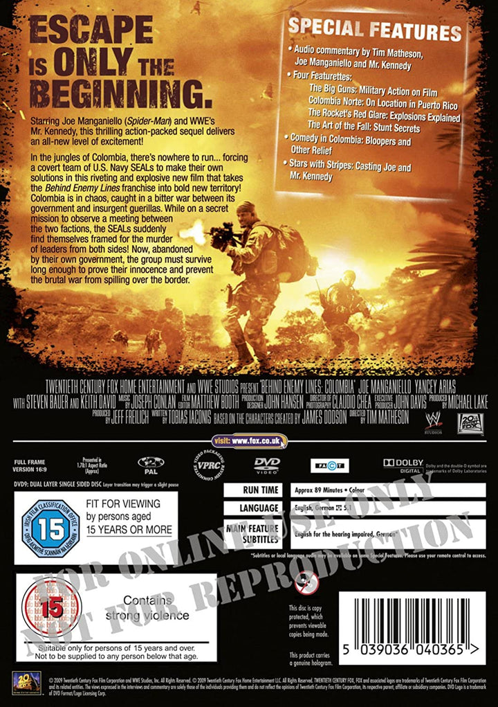 Detrás de Enemy Lines 3 Colombia [DVD]