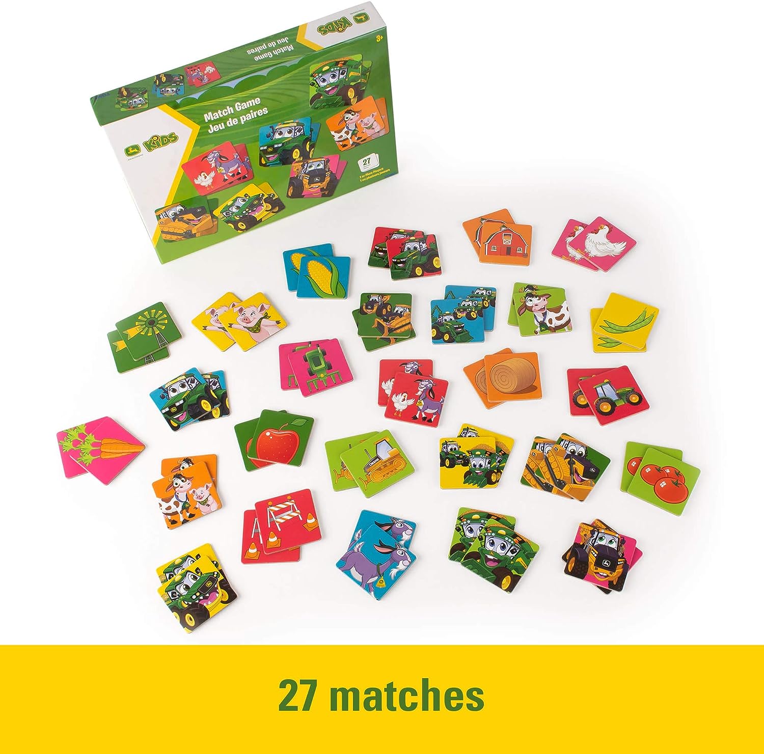 John Deere Kids Match Game – Memory-Spiel mit 54 Karten für Kinder