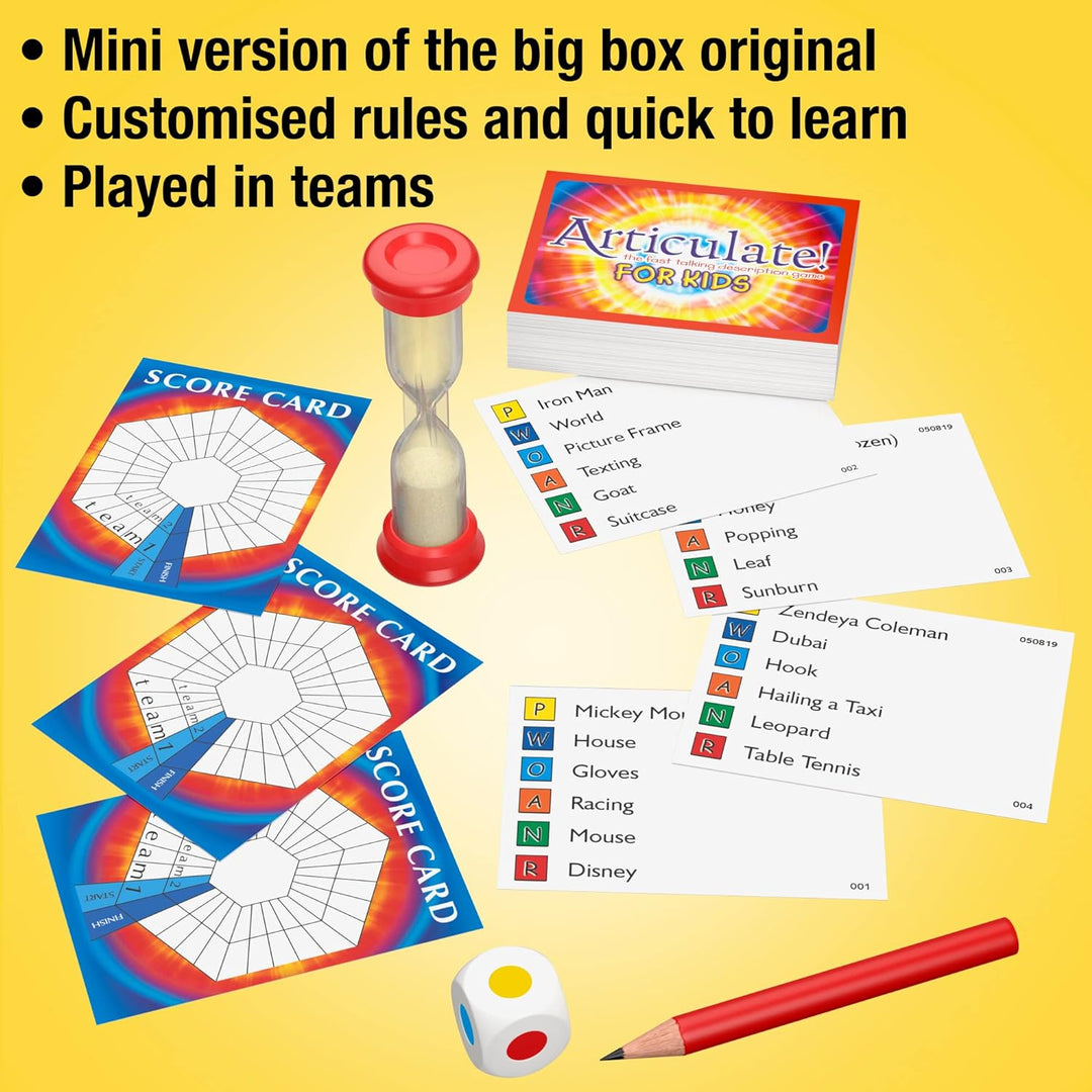 Drumond Park Articulate for Kids Mini-Brettspiel, Reisespiele für Kinder, kompakt