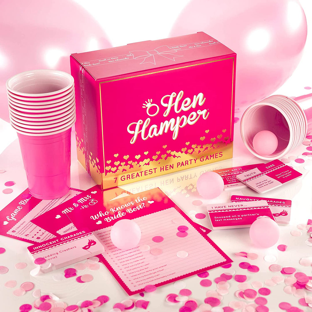 Hen Hamper - 7 Hilarious Hen Party Games (Bubbly Pong, Mr & Mrs, Hen Charades, I