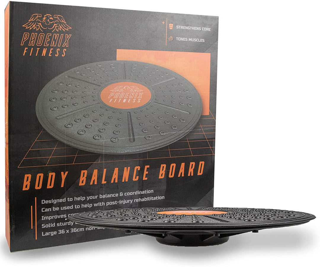 Phoenix Fitness Body Balance Board - Non-Slip Round Wobble Board - 36cm Training Balance Board Perfect for Core Strength, Balance, Rehabilitation, Stability, Physio Therapy and Coordination