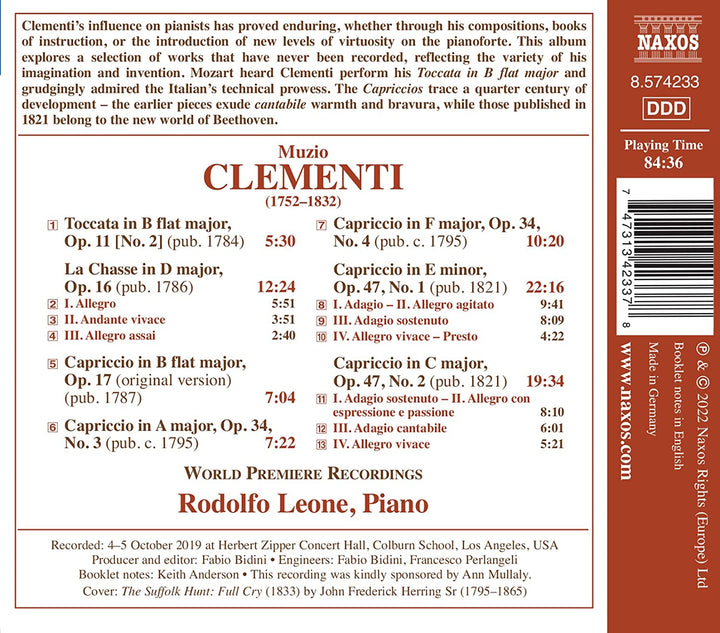 Clementi: Piano Jewels [Rodolfo Leone] [Naxos: 8574233] [Audio CD]