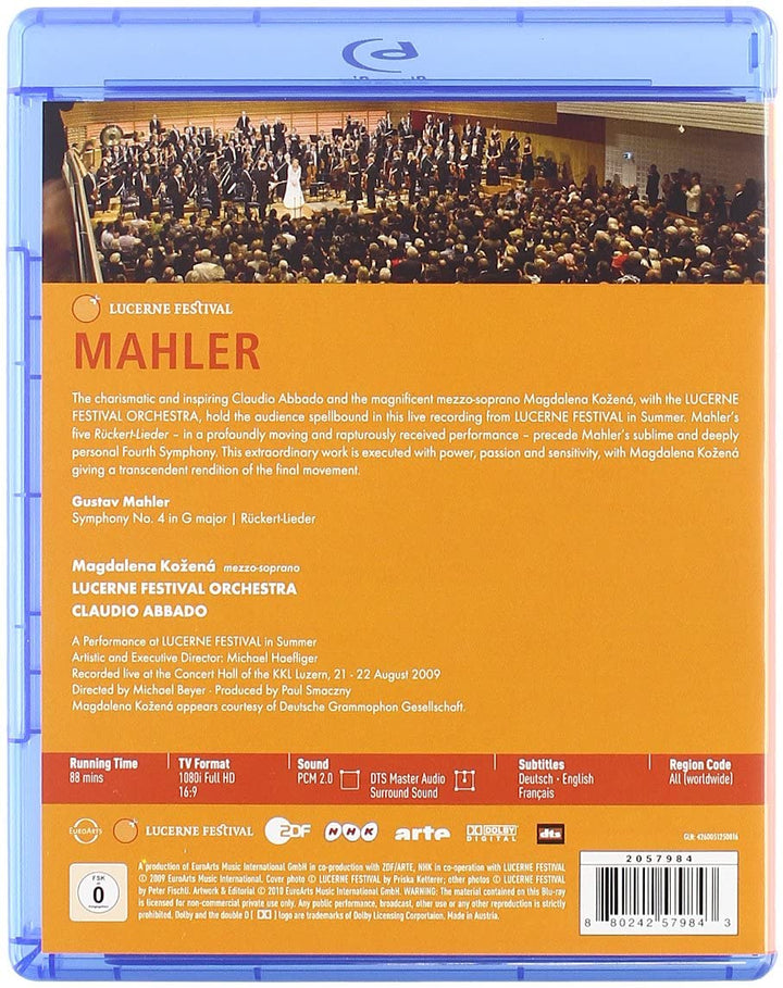 Mahler: Symphony No. 4 In G Major/ Five Lieder [2010] [Region Free] [Blu-ray]