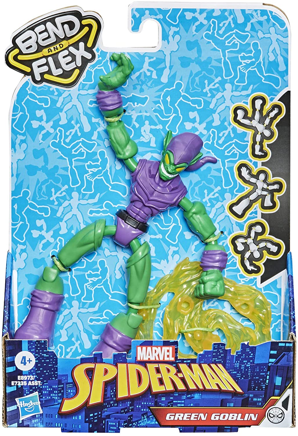 Hasbro Marvel Spider-Man Bend and Flex Green Goblin Action Figure, 6-Inch Flexible Figure, Includes Blast Accessories Ages 4 And Up, E8973