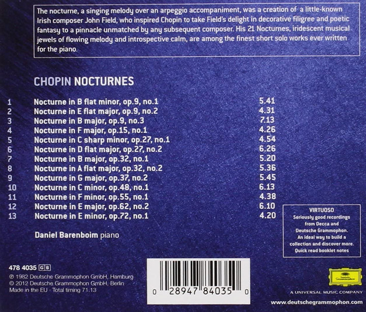 Chopin: Nocturnes (Virtuoso-Reihe) – Daniel Barenboim [Audio-CD]