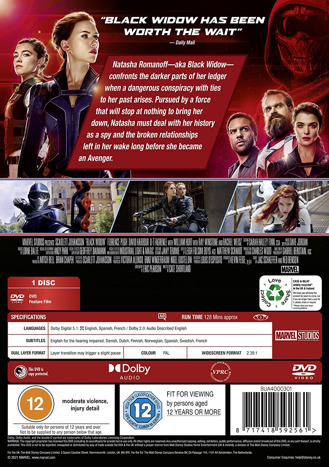 Marvel Studios Black Widow [2021] - [DVD]