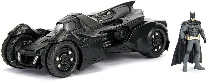 Jada Toys 253215004 Arkham Knight Batmobil, Maßstab 1:24, Druckguss, Türen zum Öffnen, inklusive Batman-Figur, Schwarz, Einheitsgröße