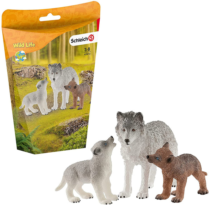 Schleich 42472 Wild Life Mother Wolf With Pups