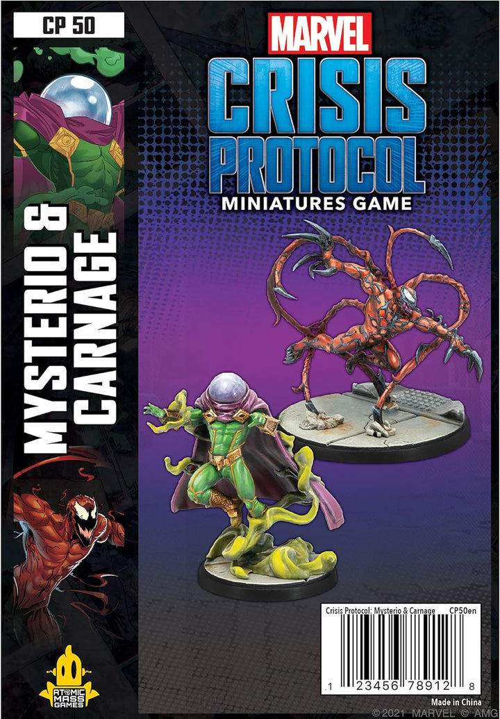 Atomic Mass Games | Marvel Crisis Protocol: Character Pack: Mysterio & Carnage | Miniatures Game | Ages 10+