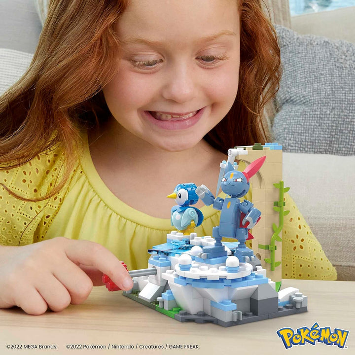 ? MEGA Pokémon Bauspielzeug für Kinder, Piplup und Sneasels Schneetag mit Baubarem
