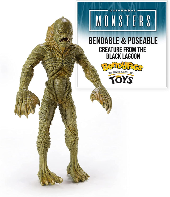 The Noble Collection Bendyfigs Creature From The Black Lagoon Officially Licensed 19cm Gill-Man Bendable Toy Posable Collectable Doll Figures With Stand - For Kids & Adults