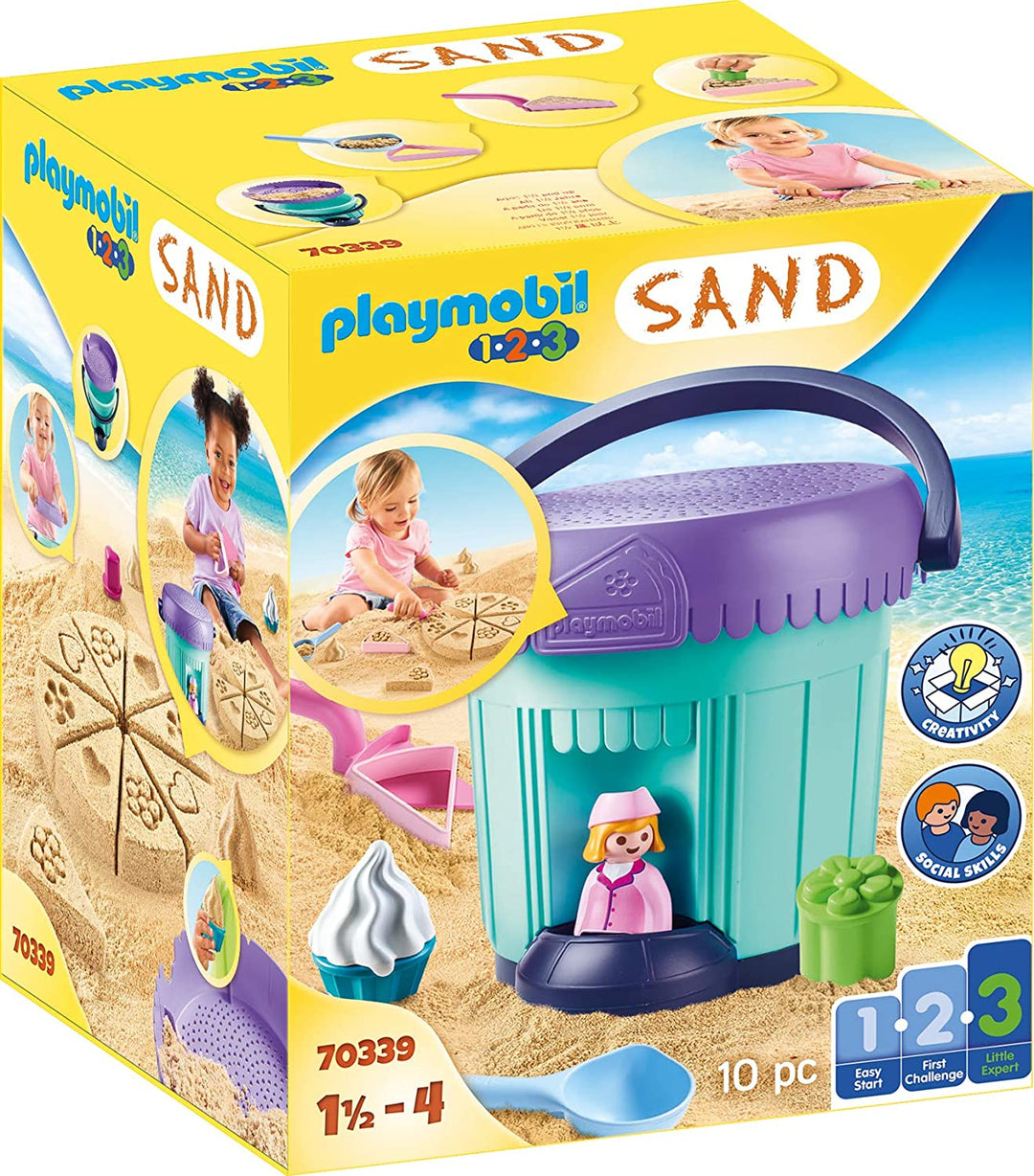 Playmobil 1.2.3 SAND 70339 Cubo de arena para panadería, para niños a partir de 3 años
