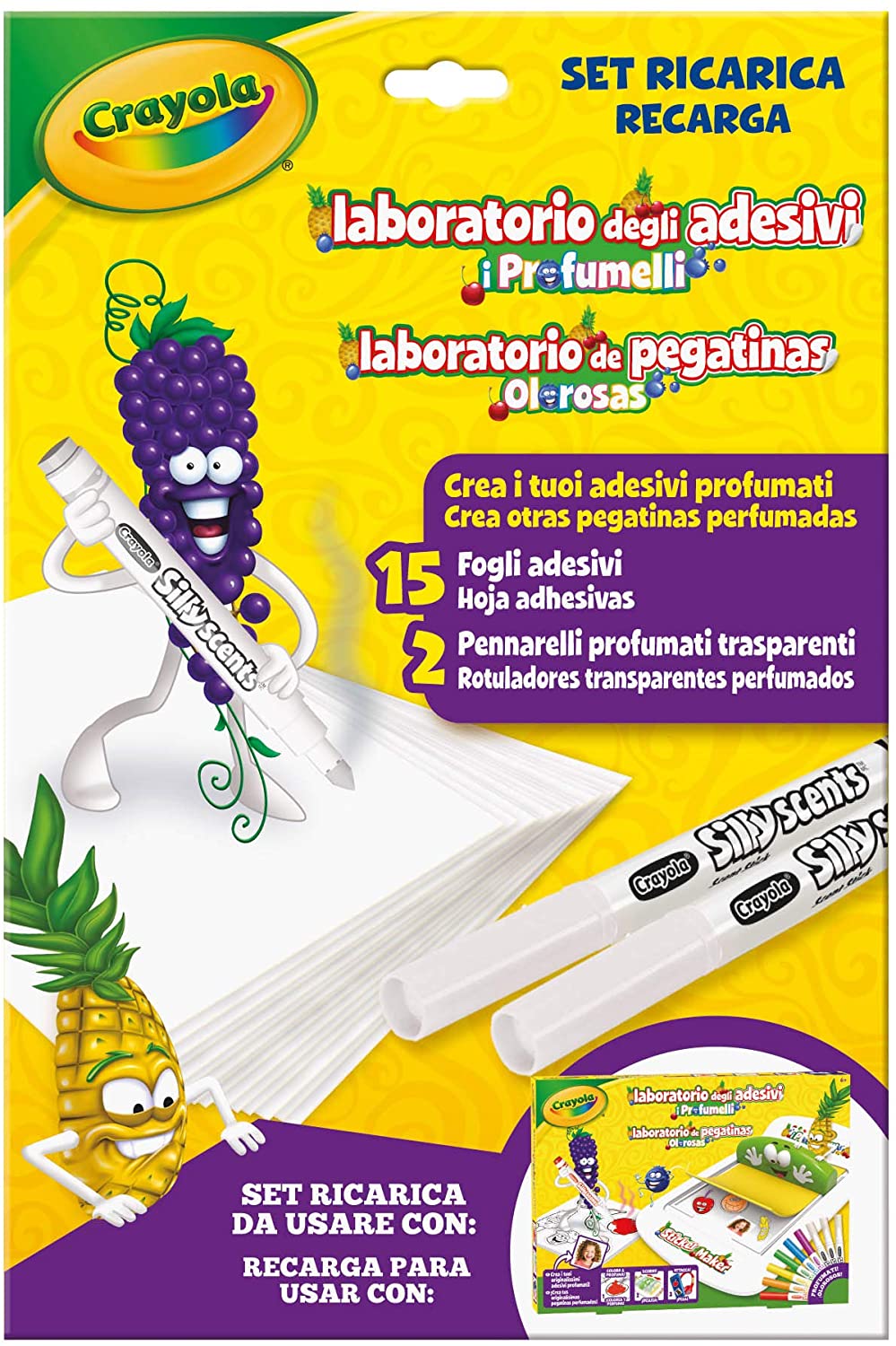 Crayola – Nachfüllpackung für Laborparfums, Set zur Herstellung von Duftaufklebern, mehrfarbig, 25-7250