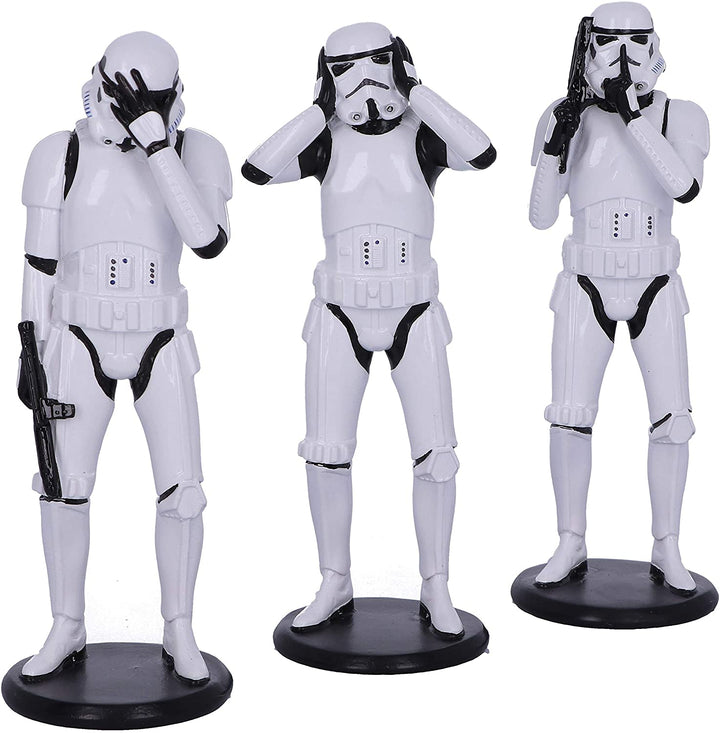 Nemesis Now Original Stormtrooper Three Wise Sci-Fi Figurines, White, 14cm