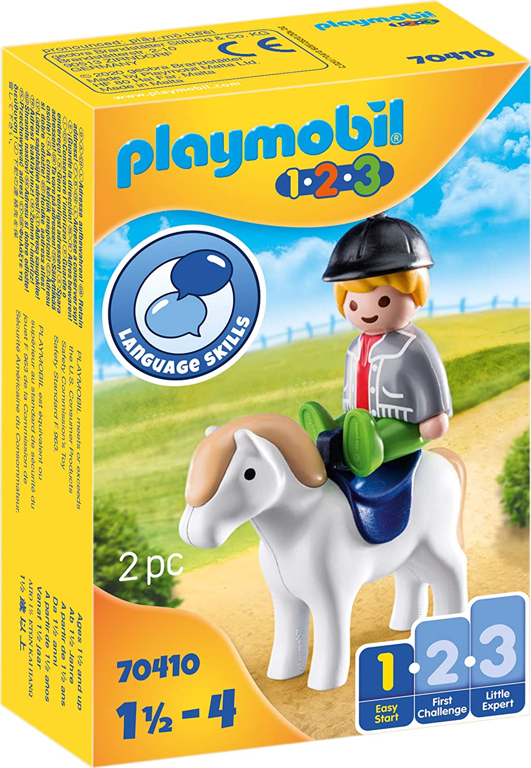 Playmobil 1.2.3 70410 Garçon avec poney, pour enfants de 1,5 à 4 ans