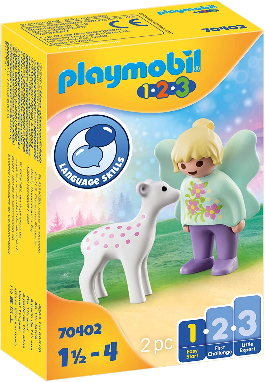 Playmobil 1.2.3 70402 Hada amiga con cervatillo, para niños de 1,5 a 4 años