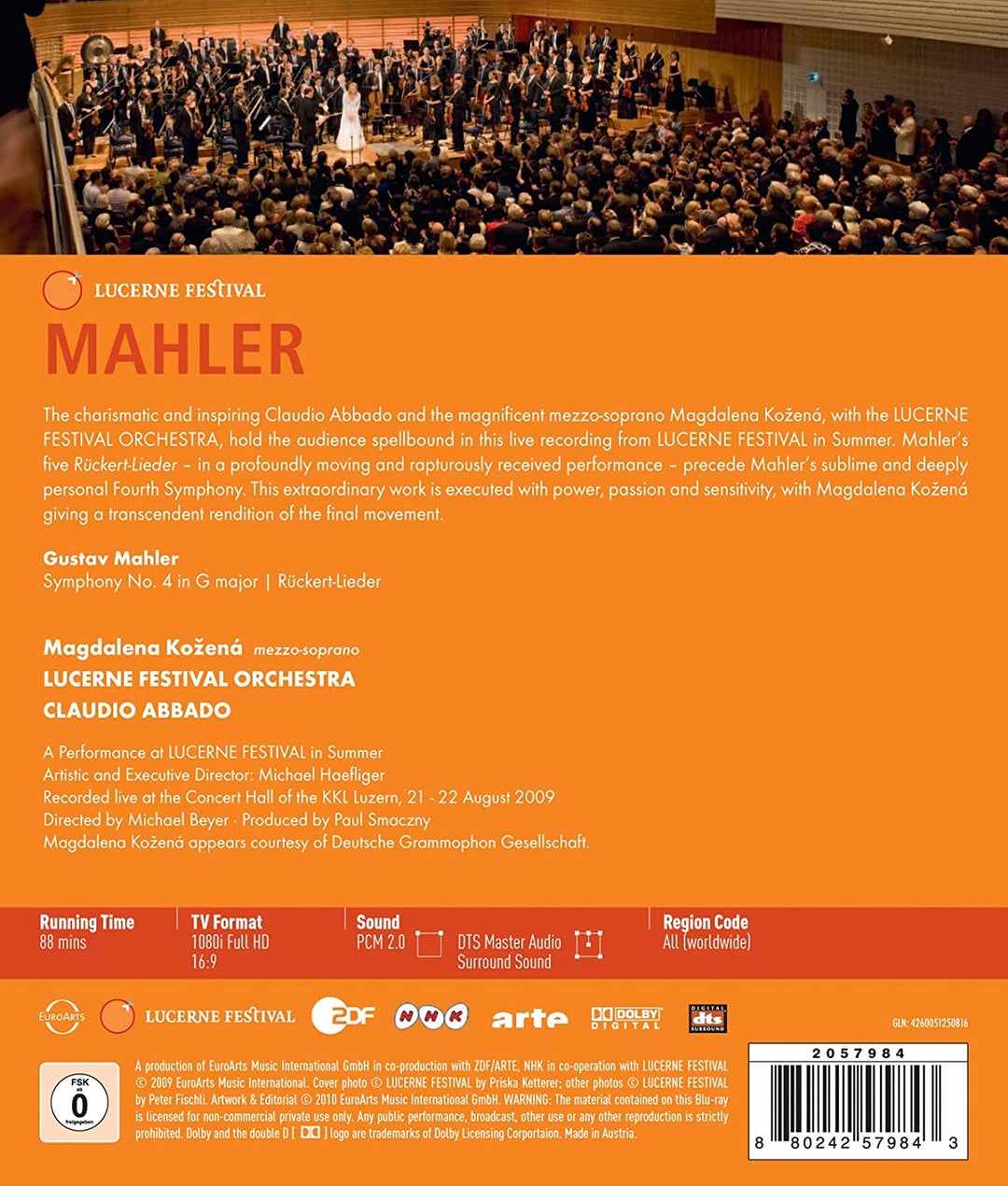 Mahler: Symphony No. 4 In G Major/ Five Lieder [2010] [Region Free] [Blu-ray]