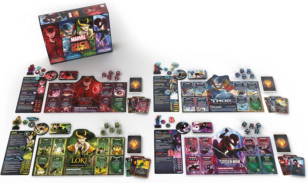 USAopoly Marvel Dice Throne 4-Hero Box - 2-4 Player Strategy Game (DT011-754-002200-04)