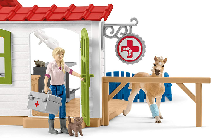 Schleich 42502 Tierarztpraxis mit Haustieren Farm World