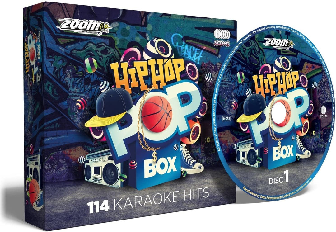 Zoom Karaoke – Zoom Karaoke Hip Hop &amp; Rap Pop Box Party Pack – 6 CD+G Box Set – 114 Songsexplicit_lyrics [Audio CD]