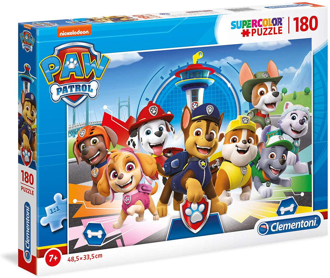 Clementoni 29105, Paw Patrol Supercolor Puzzle for Children -180 Pieces, Ages 7