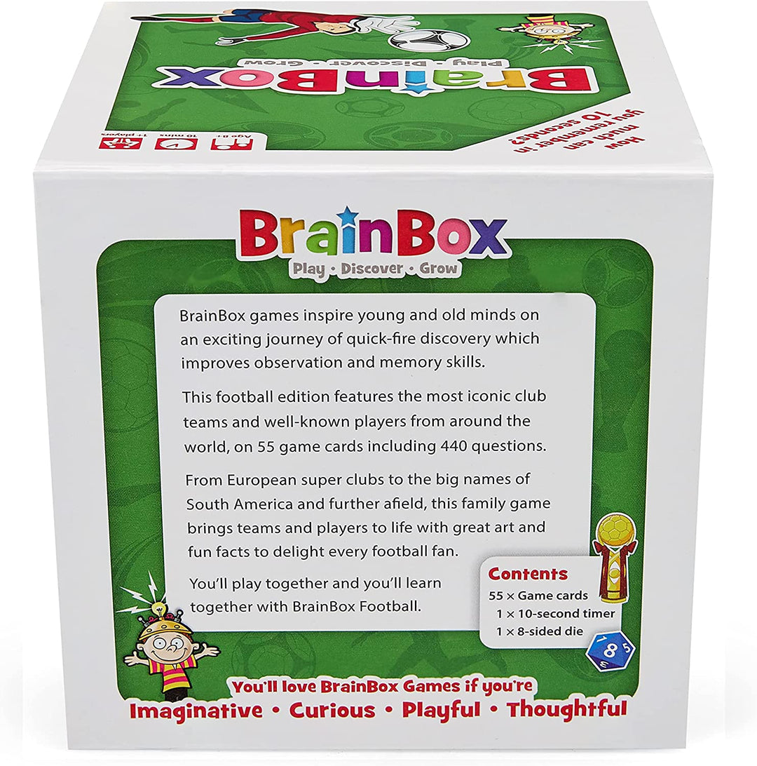 BrainBox Football (2022) | Card Game | Ages 8+ | 1+ Players | 10+ Minutes Playing Time