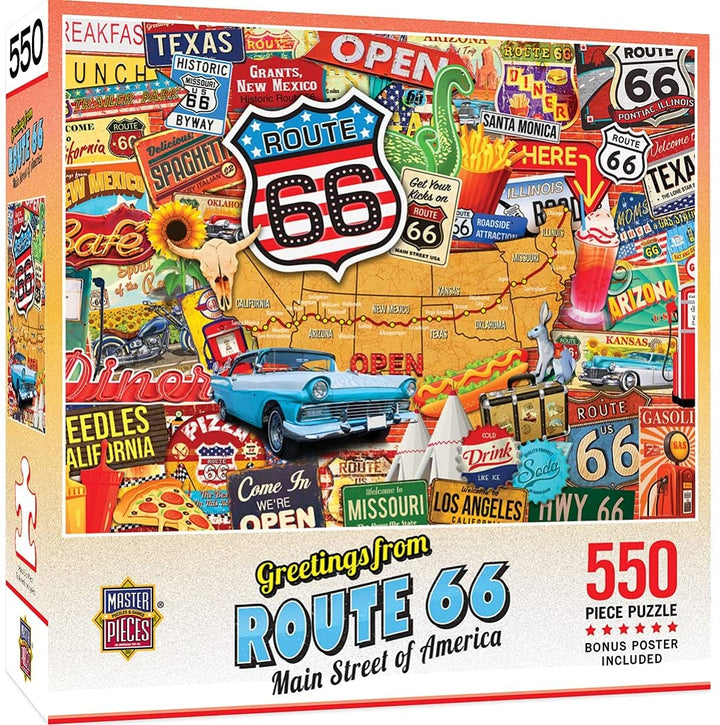 Grüße von der Route 66 550-teiliges Puzzle + Bonusposter (mpc)