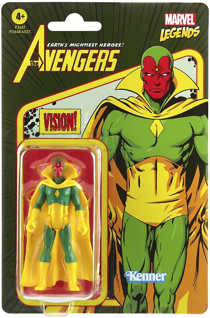 Hasbro Marvel Legends Series 3,75-Zoll-Retro-Collection-Vision-Actionfigur-Spielzeug