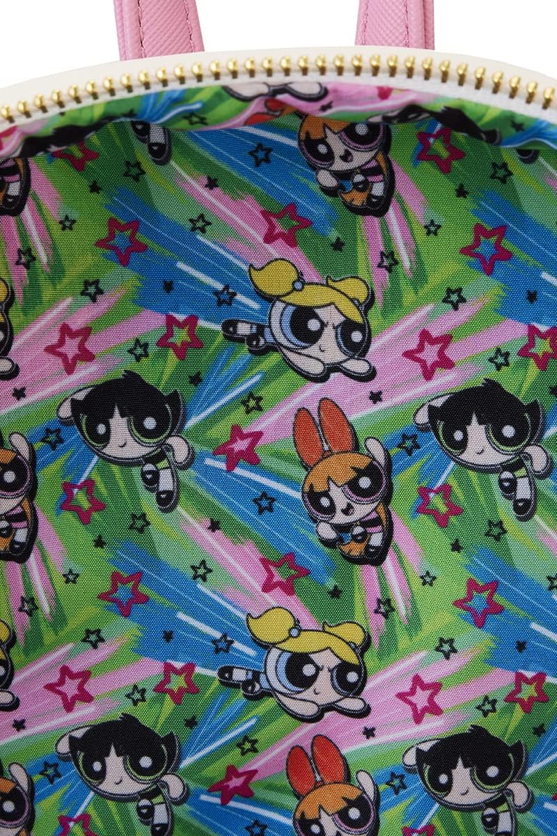 Powerpuff Girls Mini-Rucksack mit drei Taschen, Weiß, Einheitsgröße