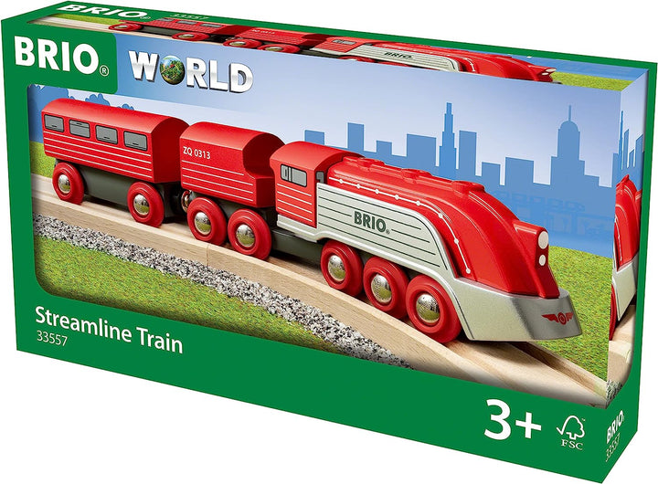 Brio Streamline Train - Retro-Futuristic Wooden Train Set for Ages 3+
