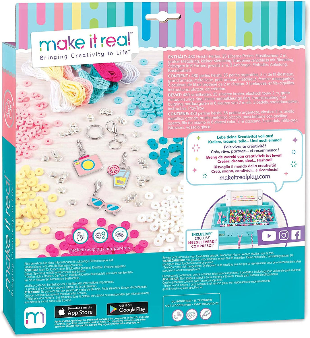 Make It Real 1317 Juegos de fabricación de joyas para niños, multicolor