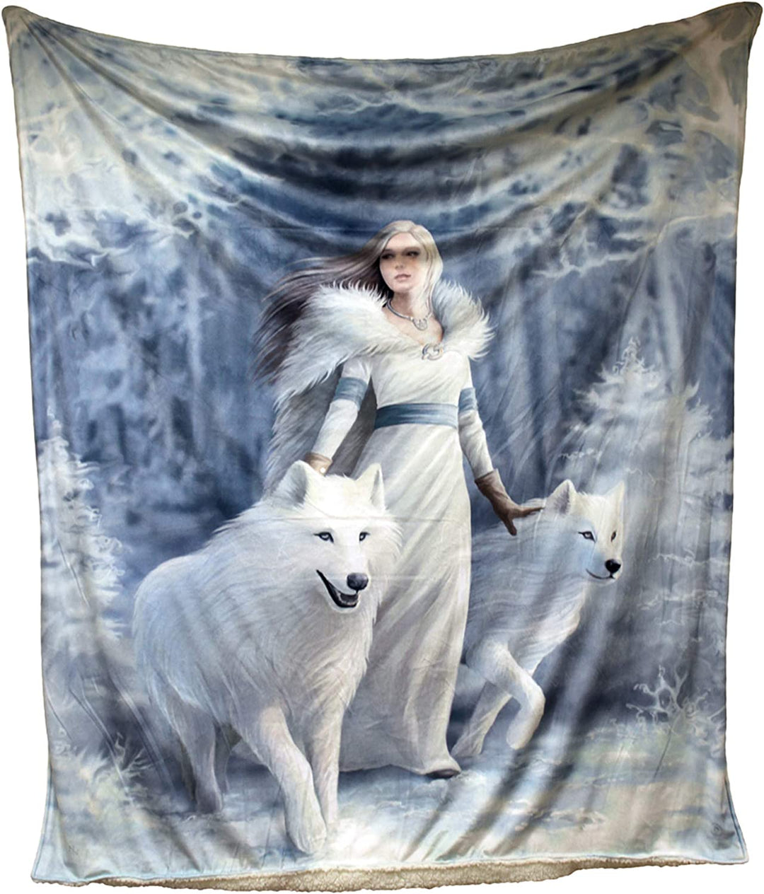 Nemesis Now Winter Guardians Anne Stokes Throw 38cm, Polyester, Grey, One Size