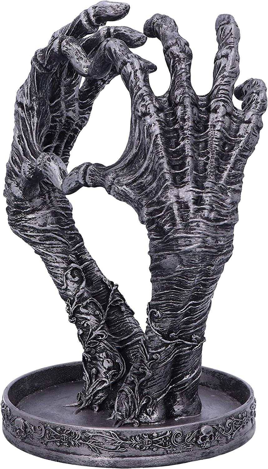 Nemesis Now Gothic Mumified Love Heart Hands Schmuckschalenhalter, Silber, 22c