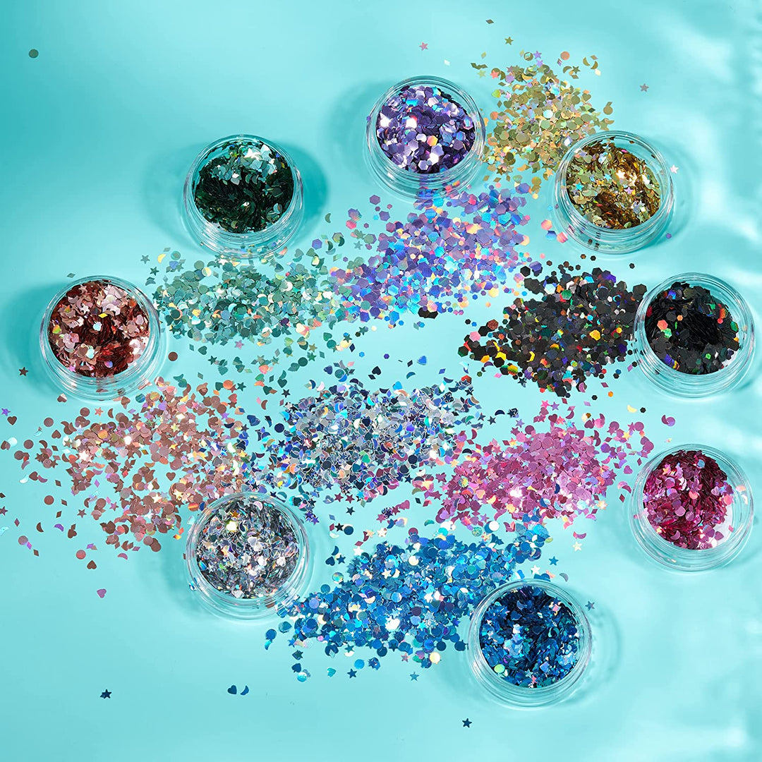 Smiffys - Holographic Glitter Shapes Cosmetic Glitter (3g) (G05066)