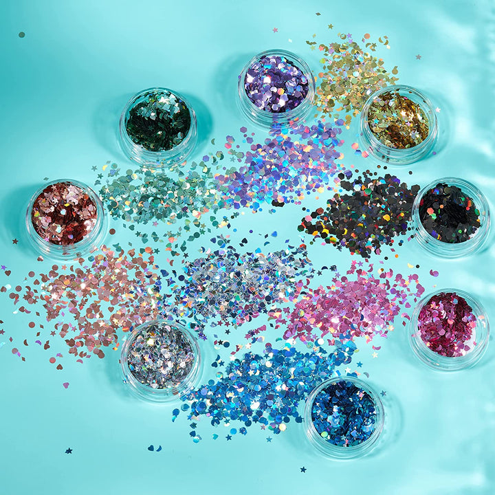 Smiffys - Holographic Glitter Shapes Cosmetic Glitter (3g) (G05066)