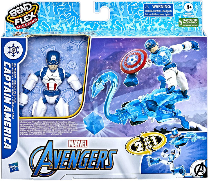 Hasbro Marvel Avengers Bend and Flex Missions Captain America Ice Mission Figur