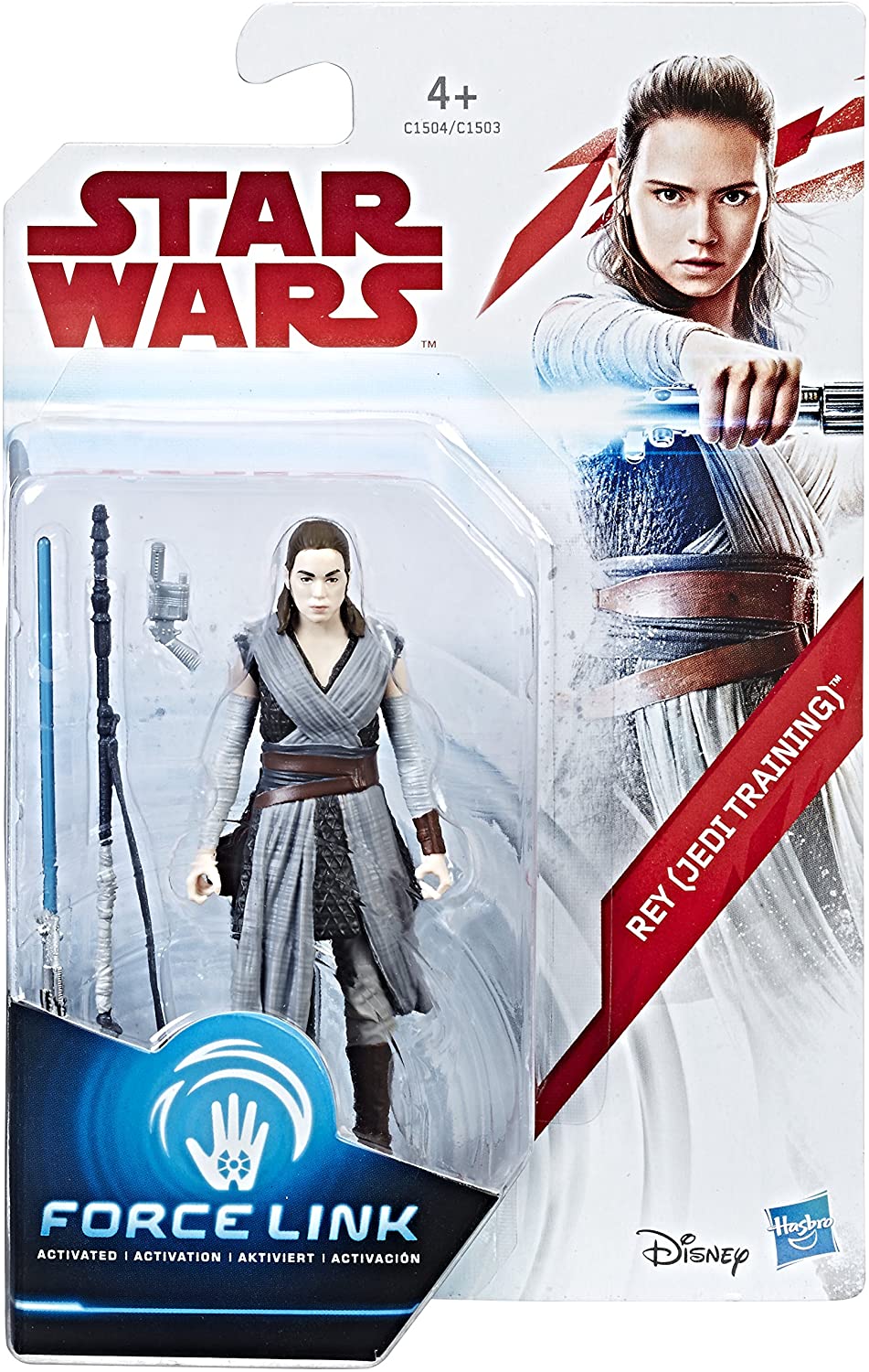 Star Wars C1504EL2 Rey (Entraînement Jedi) Figurine Force Link