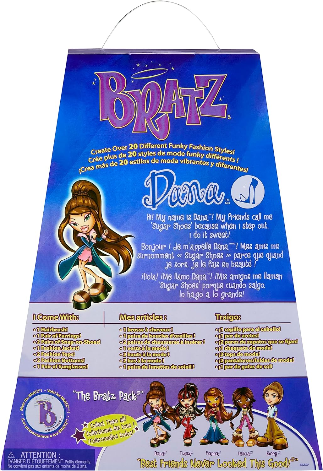 Bratz Original Fashion Doll – DANA – Serie 3 – Puppe, 2 Outfits und Poster – für